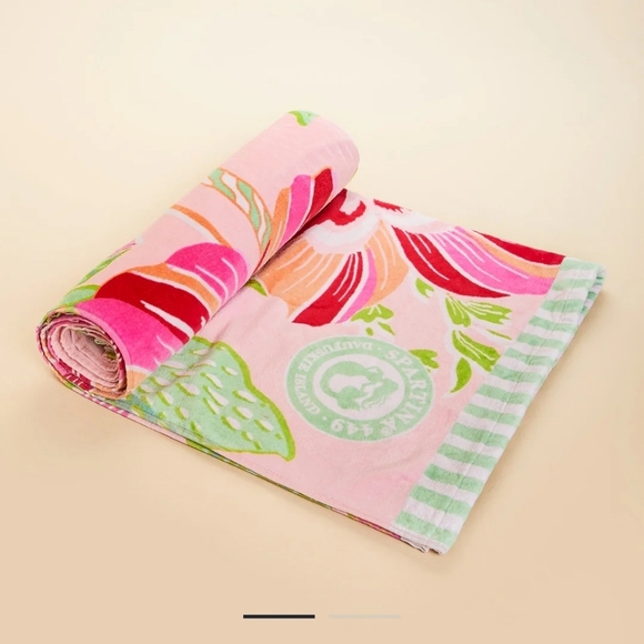 Spartina 449 Beach Towel Flamingo Pineapple NEW - Picture 7 of 8